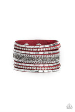 Load image into Gallery viewer, . Rhinestone Rumble - Red Bracelet (wrap)
