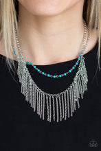 Load image into Gallery viewer, . Fierce In Fringe - Blue Necklace
