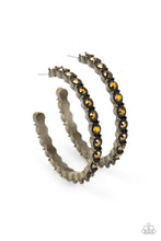 Load image into Gallery viewer, . Rhinestone Studded Sass - Brass Earrings
