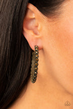 Load image into Gallery viewer, . Rhinestone Studded Sass - Brass Earrings
