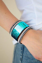 Load image into Gallery viewer, . Heads or Mermaid Tails - Blue Bracelet (wrap)
