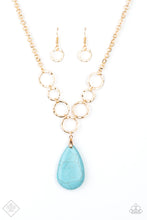 Load image into Gallery viewer, Livin On A PRAIRIE - Gold-Blue Necklace
