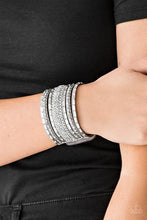 Load image into Gallery viewer, . Rhinestone Rumble - Silver Bracelet (wrap)
