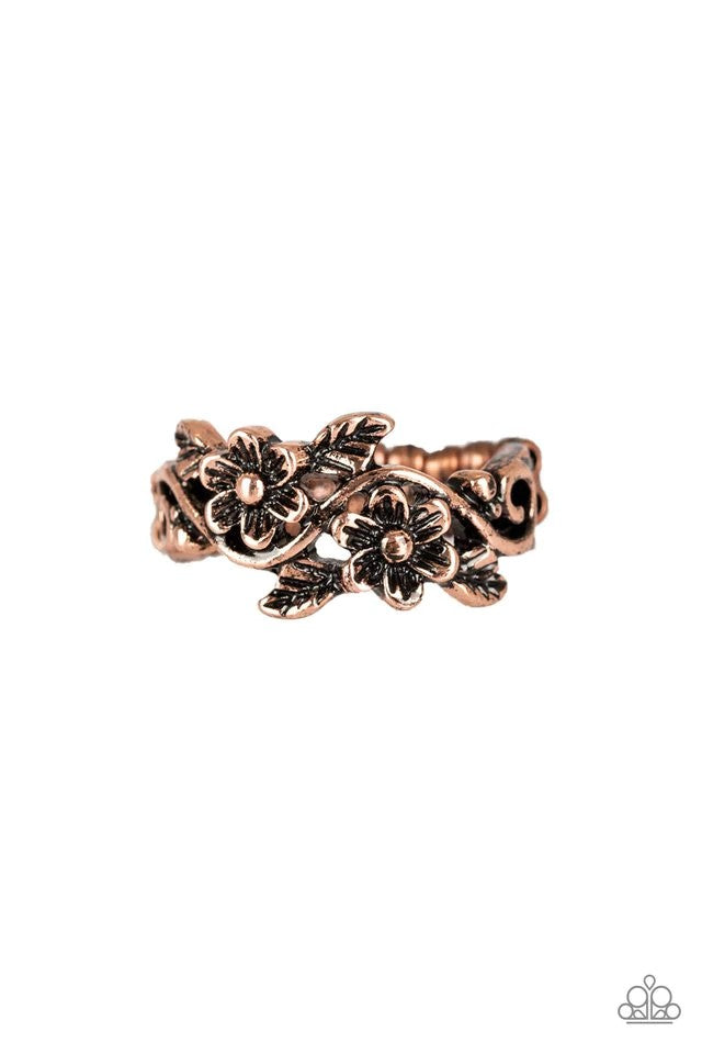 . Stop and Smell The Flowers - Copper Ring